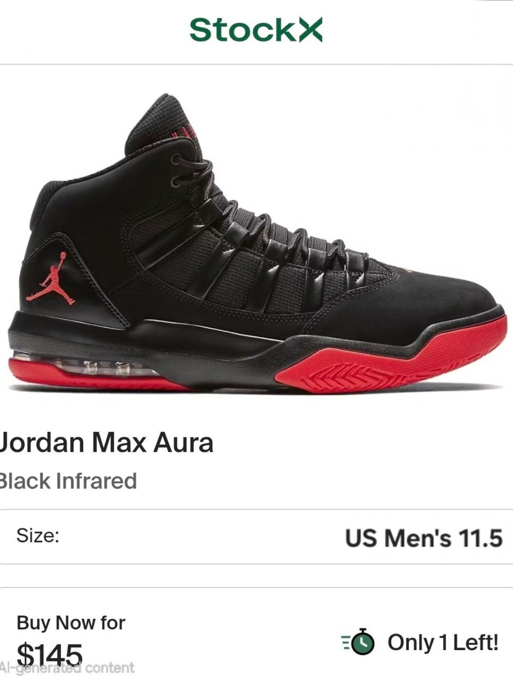 Air Jordan Max Aura "Black Infrared" - Picture 12 of 13